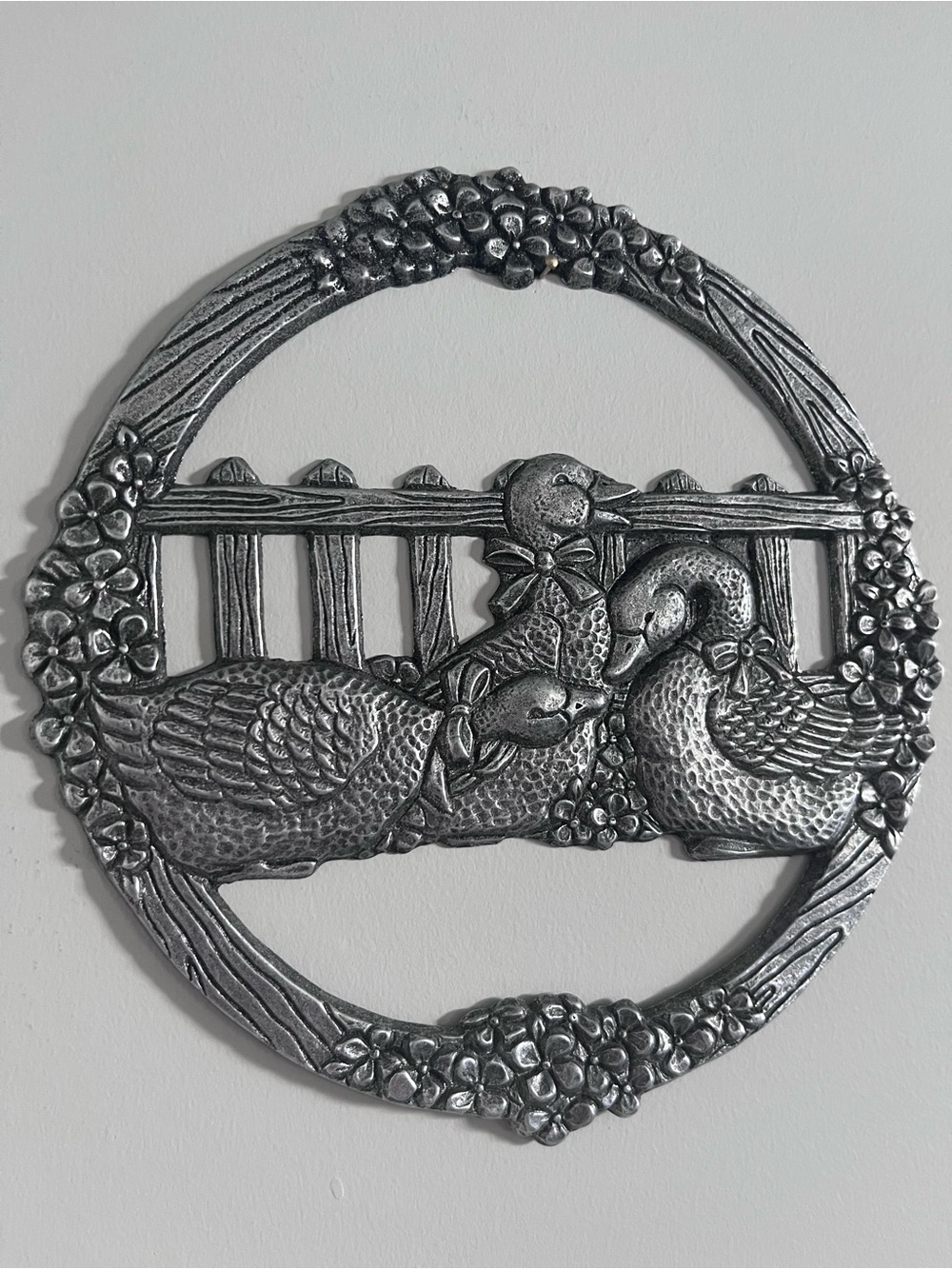 Vintage Goose Wall Plaque 1980’s Carson Statesmetal Goose Art
